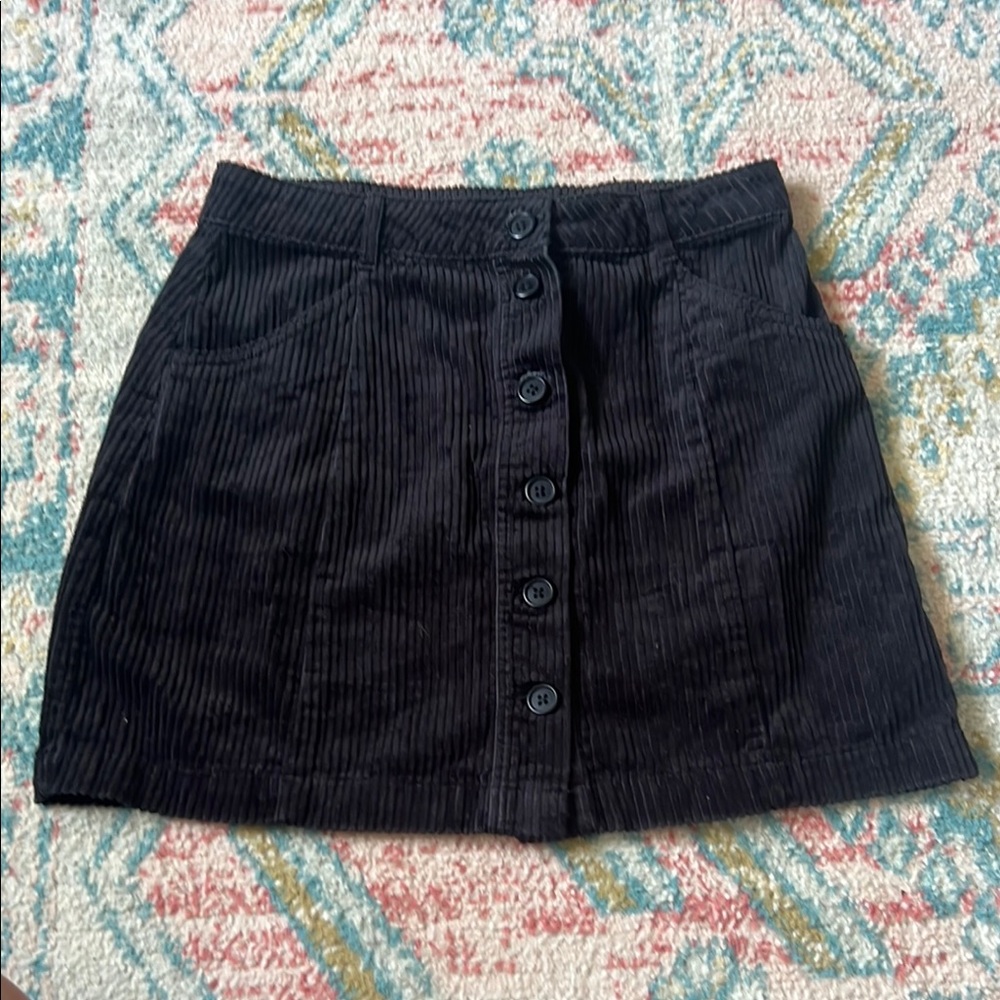 Forever 21 Black Corduroy A-Line Skirt